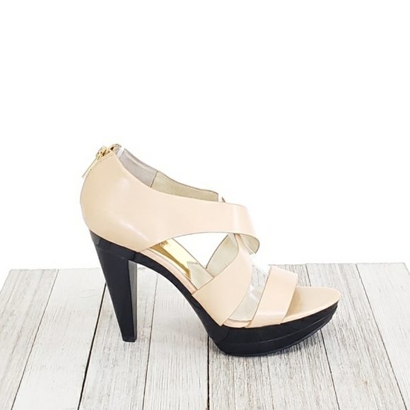 Michael Kors Platform Heel Open Toe Strappy Nude - Picture 1 of 8